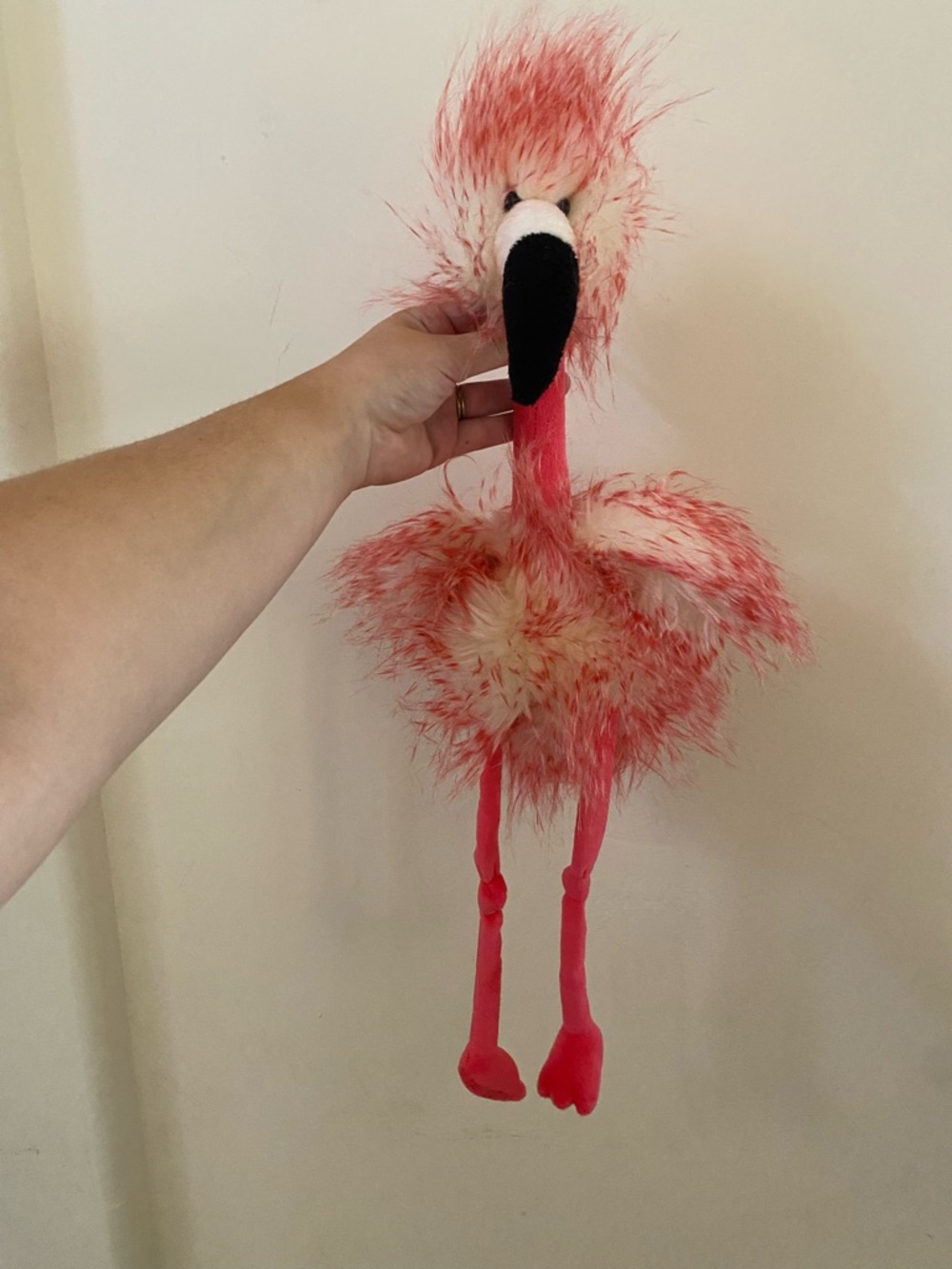 Jellycat London Retired Pink Fuzzy Flamingo Plush Stuffed Animal Toy